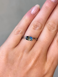 1.20ct Cushion Cut Parti Blue Sapphire adelaide sapphire engagement ring