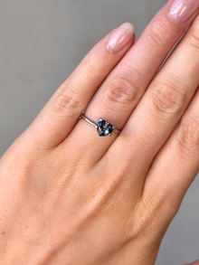 1.20ct heart cut parti blue sapphire Adelaide sapphire engagement ring