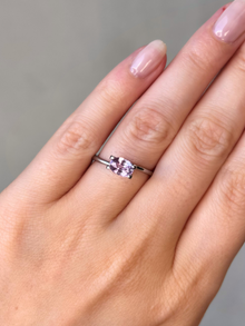 1.26ct oval pastel pink sapphire Adelaide sapphire engagement ring