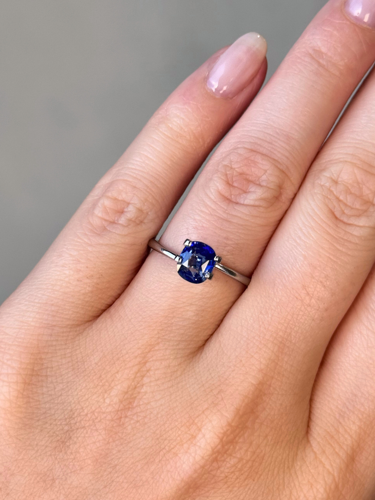1.30ct Cushion Cut Blue Sapphire
