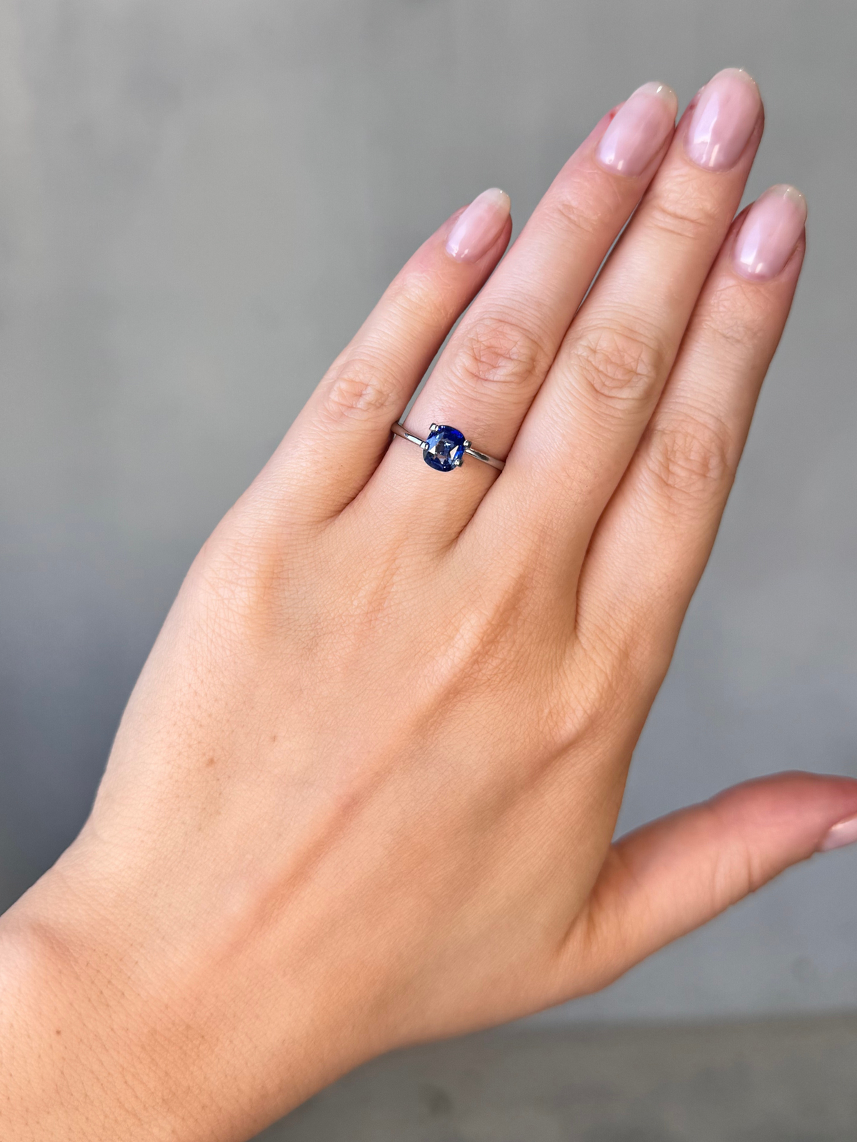 1.30ct Cushion Cut Blue Sapphire