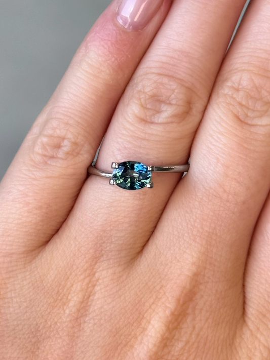 1.42ct Oval Cut Teal Sapphire