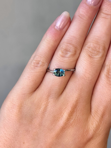 1.42ct Oval Cut Teal Sapphire Adelaide sapphire engagement ring 2