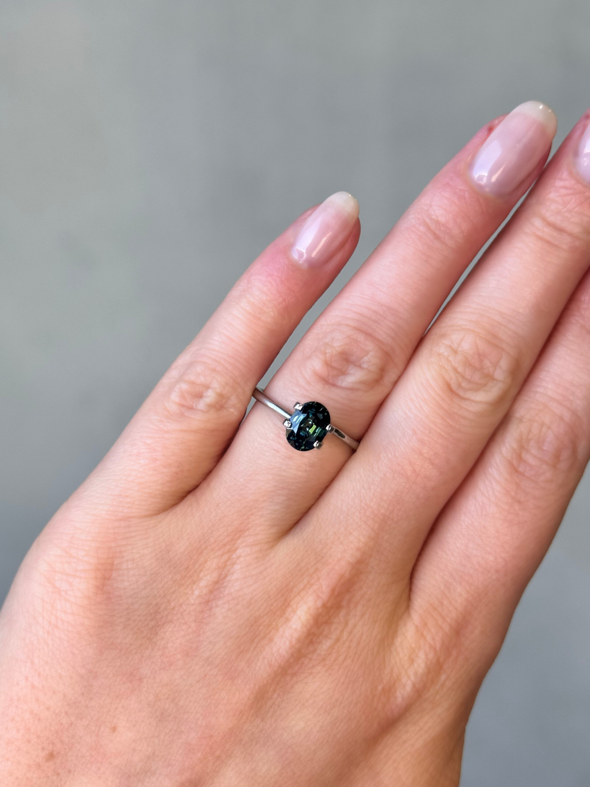1.68ct Oval Cut Teal Sapphire - Madagascar Origin