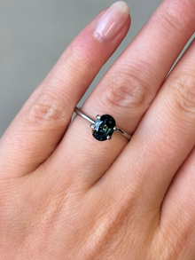 1.68ct Oval Cut Teal Sapphire - Adelaide sapphire engagement ring