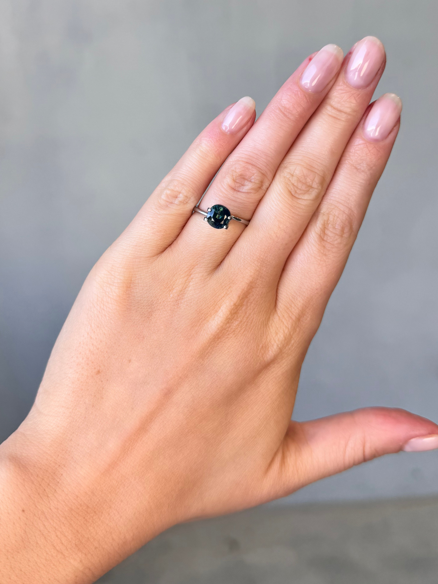 1.75ct cushion cut deep blue sapphire Adelaide sapphire engagement ring