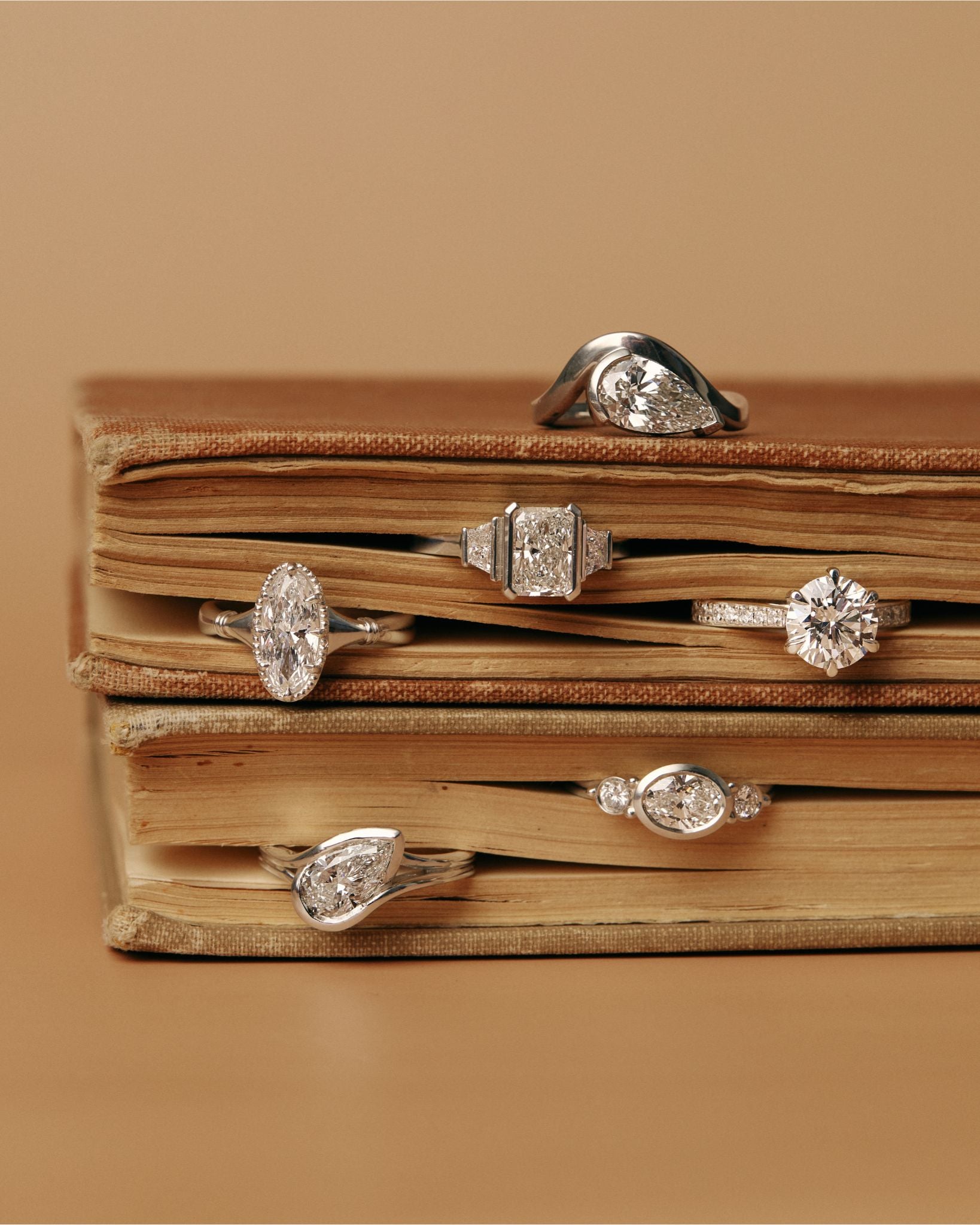 Simone Radiant Three Stone Engagement Ring