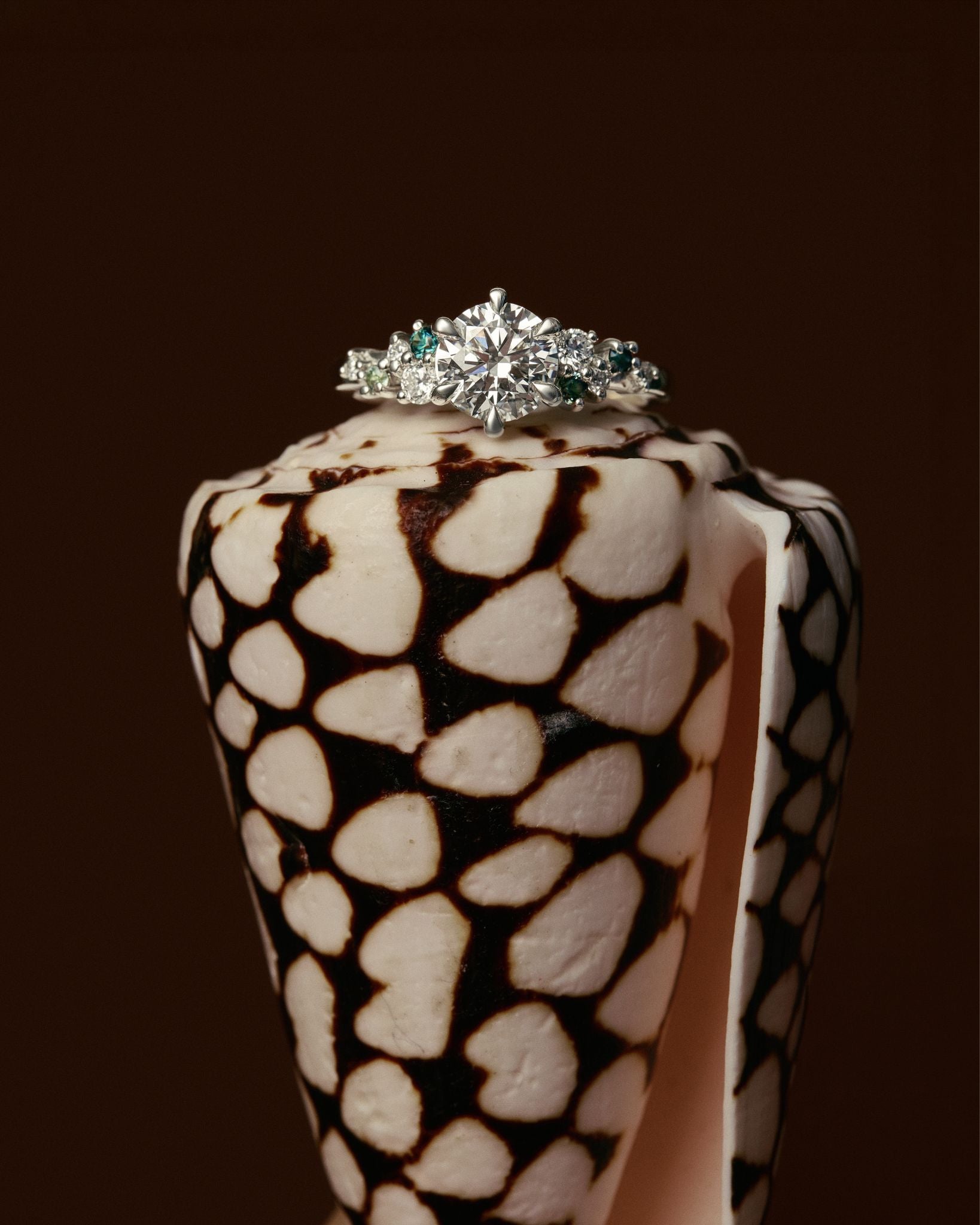 Elara Asymmetrical Cluster Engagement Ring