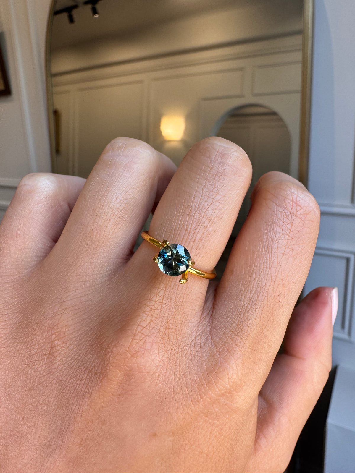 1ct round cut parti sapphire