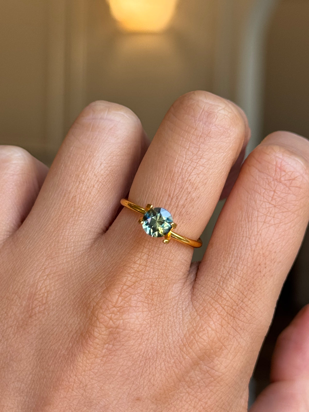1ct round cut parti sapphire