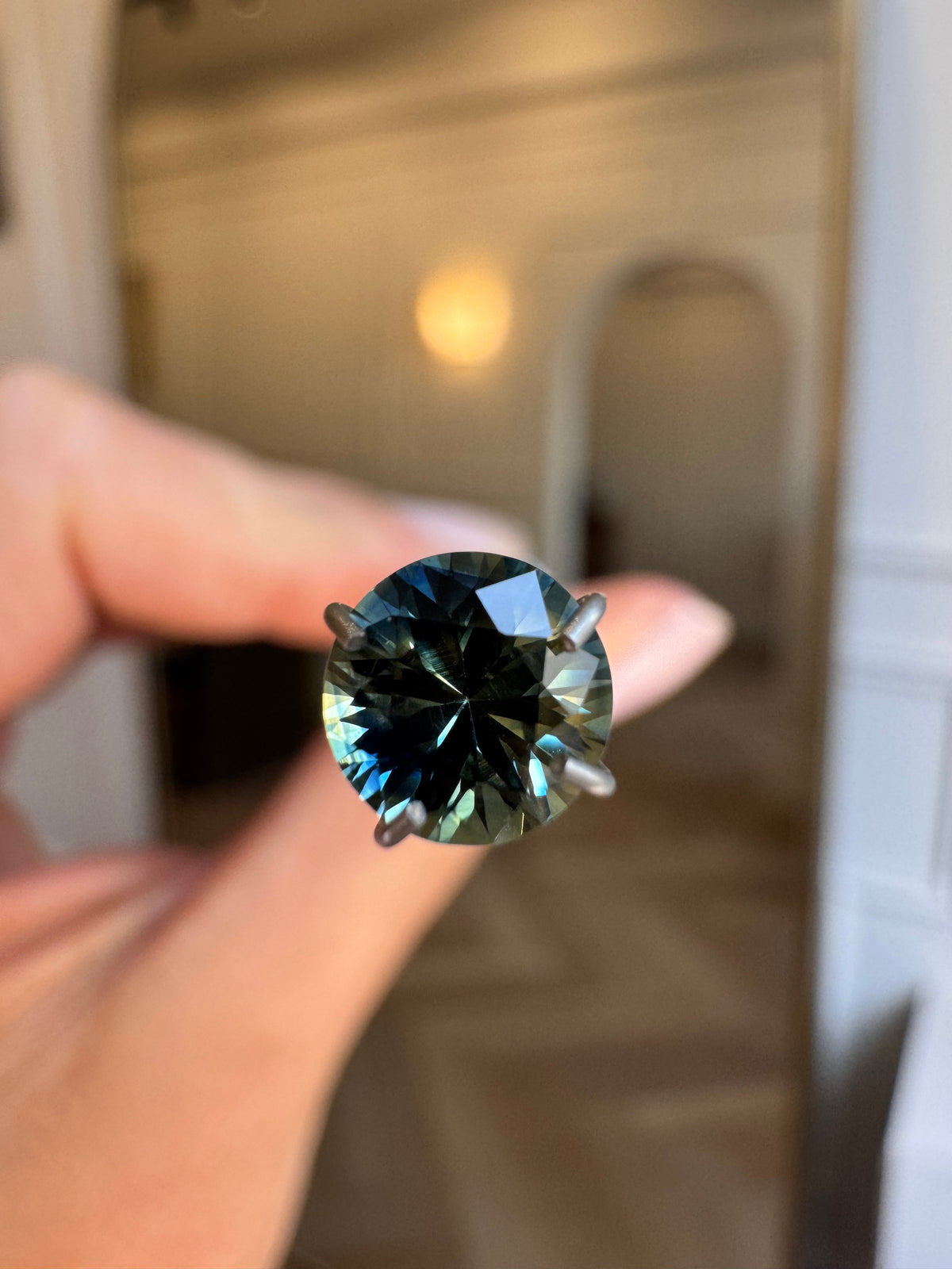 1ct round cut parti sapphire