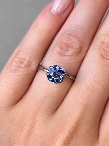 2.05ct radiant cut blue sapphire loose gemstone Adelaide engagement ring