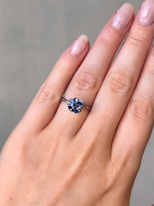 2.05ct radiant cut blue sapphire loose gemstone Adelaide engagement ring