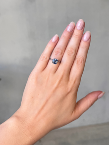 2.05ct radiant cut blue sapphire loose gemstone Adelaide engagement ring