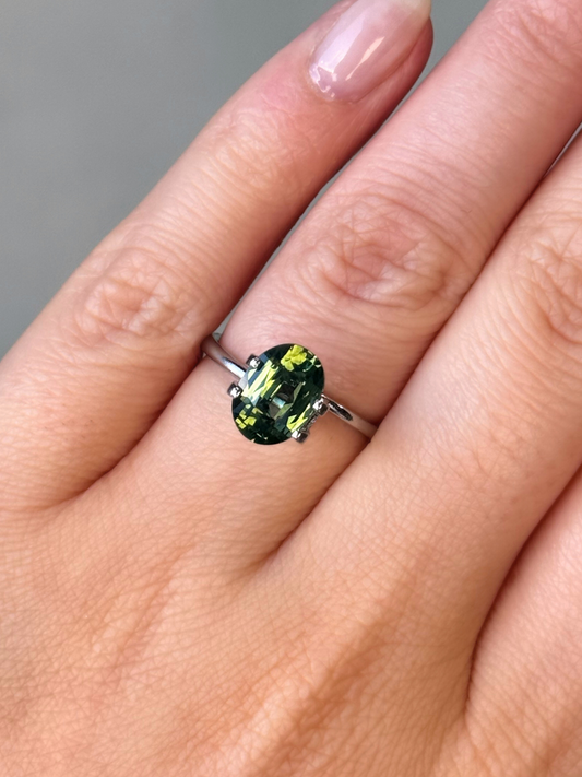 2.28ct Oval Cut Green Sapphire