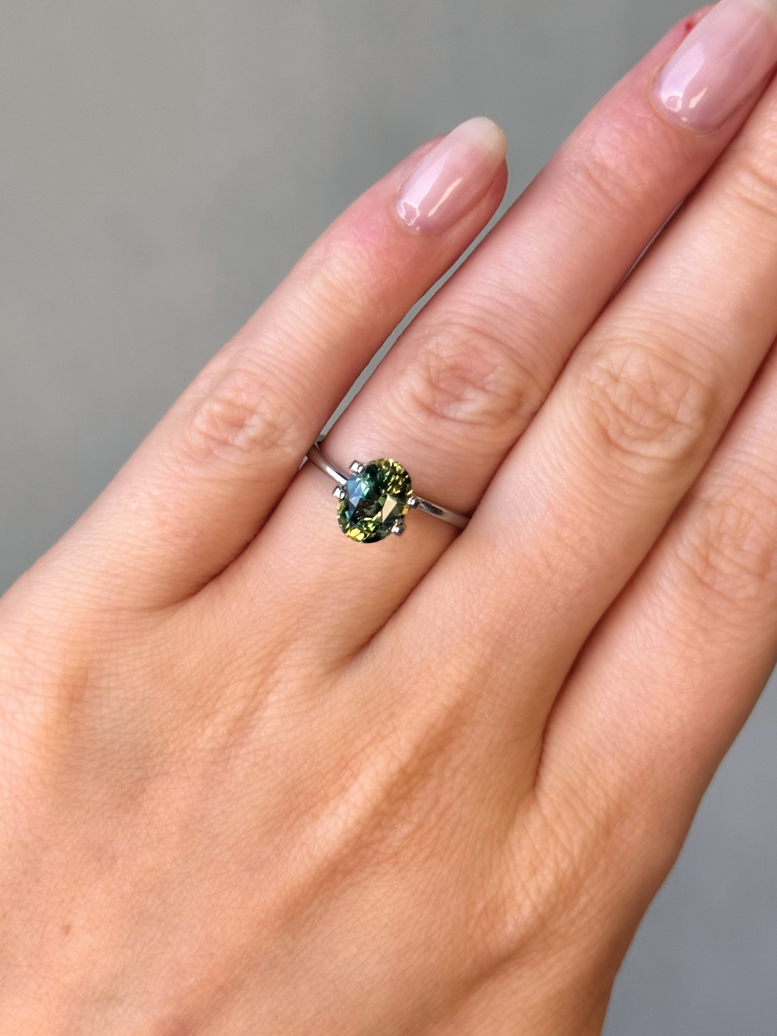 2.51ct Oval Cut Parti Sapphire Adelaide sapphire engagement ring