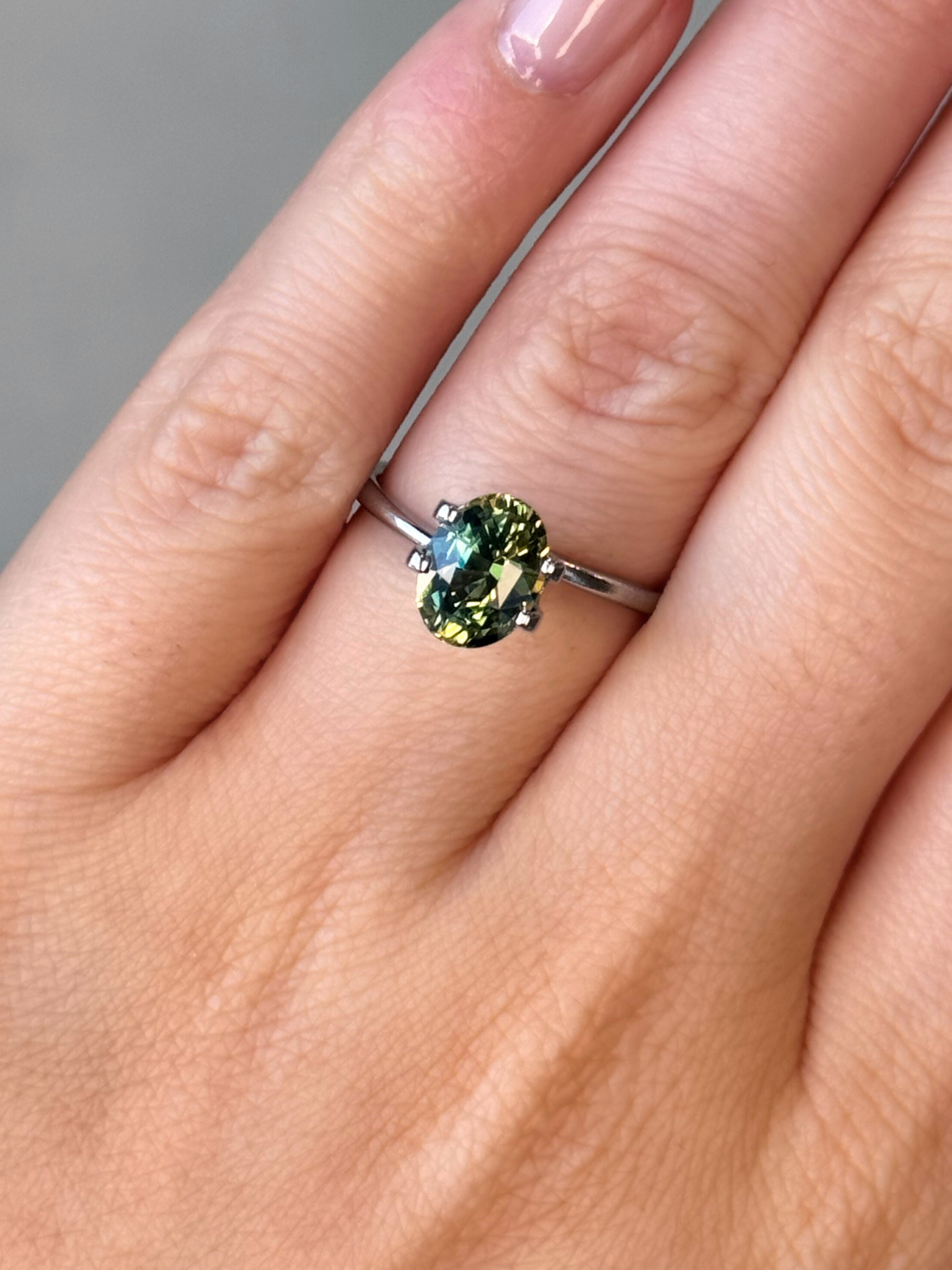 2.51ct Oval Cut Parti Sapphire Adelaide sapphire engagement ring