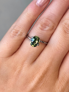 2.51ct Oval Cut Parti Sapphire Adelaide sapphire engagement ring