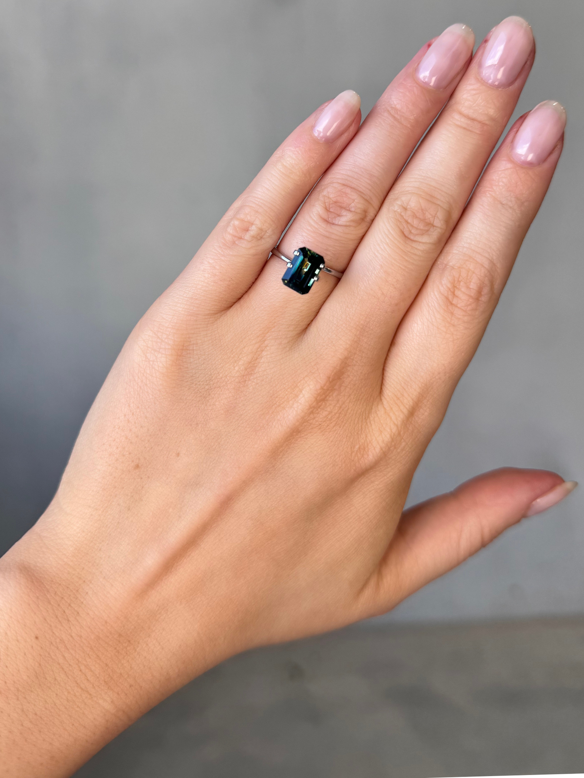 2.95ct Emerald Cut Parti Sapphire