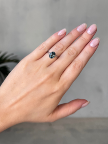 3.03ct oval cut teal sapphire loose gemstone Adelaide engagement ring