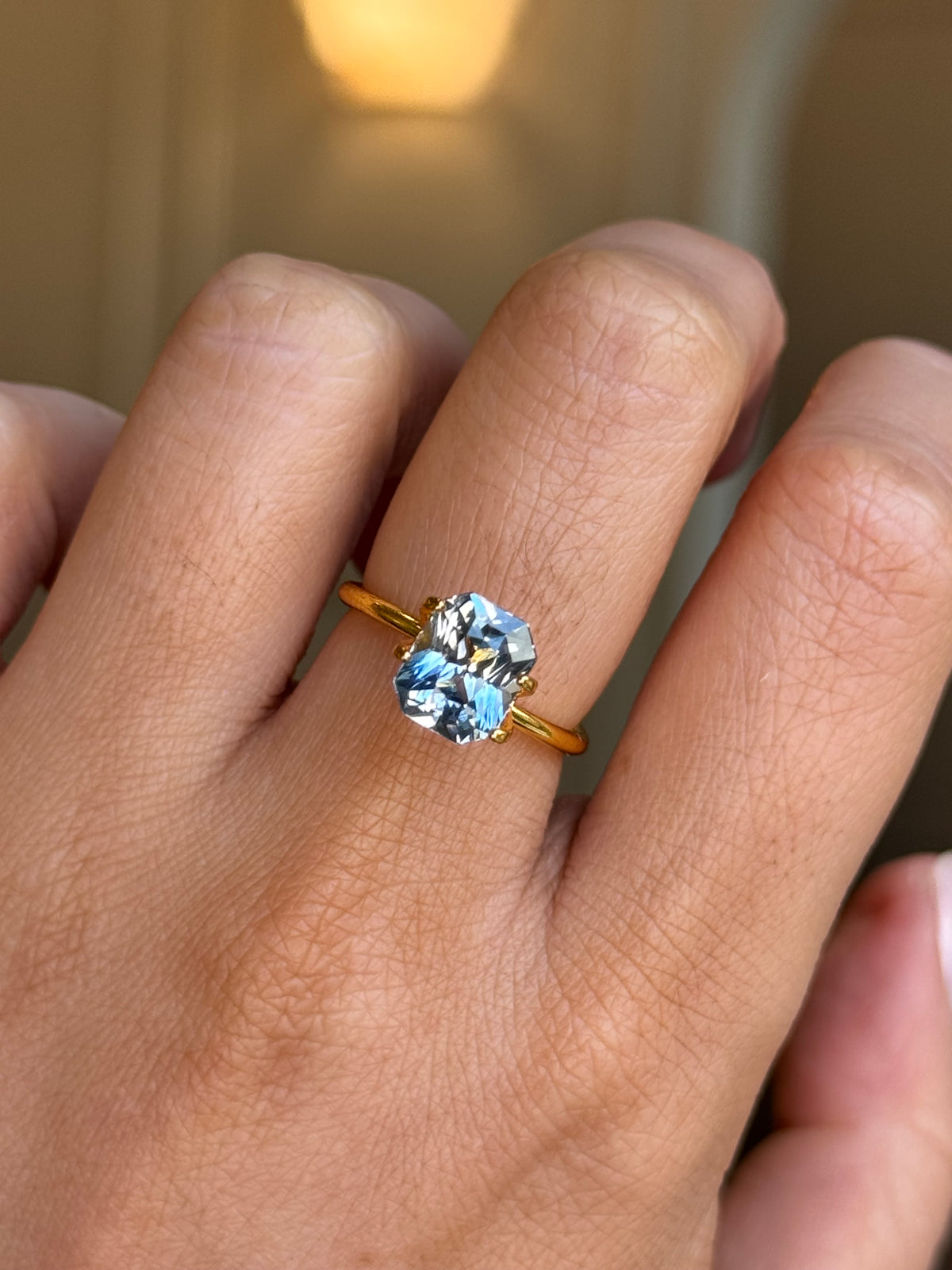radiant cut light blue sapphire