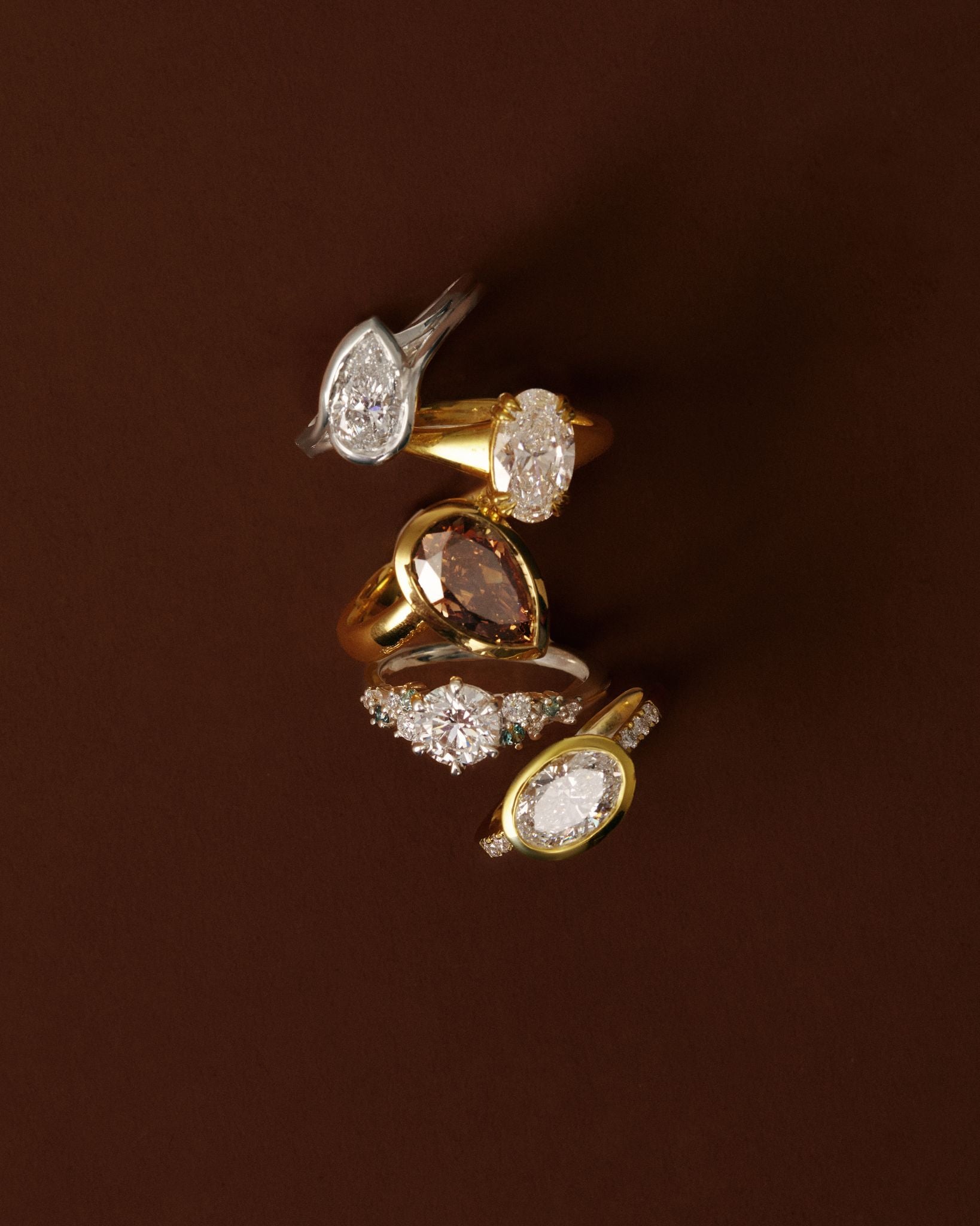 Elara Asymmetrical Cluster Engagement Ring
