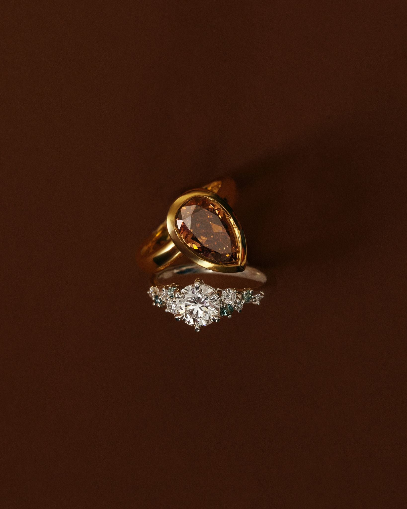 Elara Asymmetrical Cluster Engagement Ring