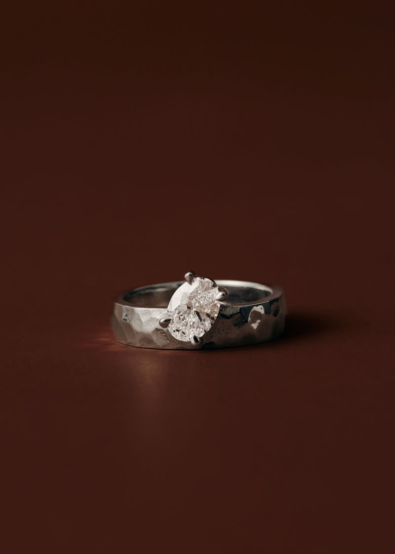 Bronte Tilted Oval Engagement Ring
