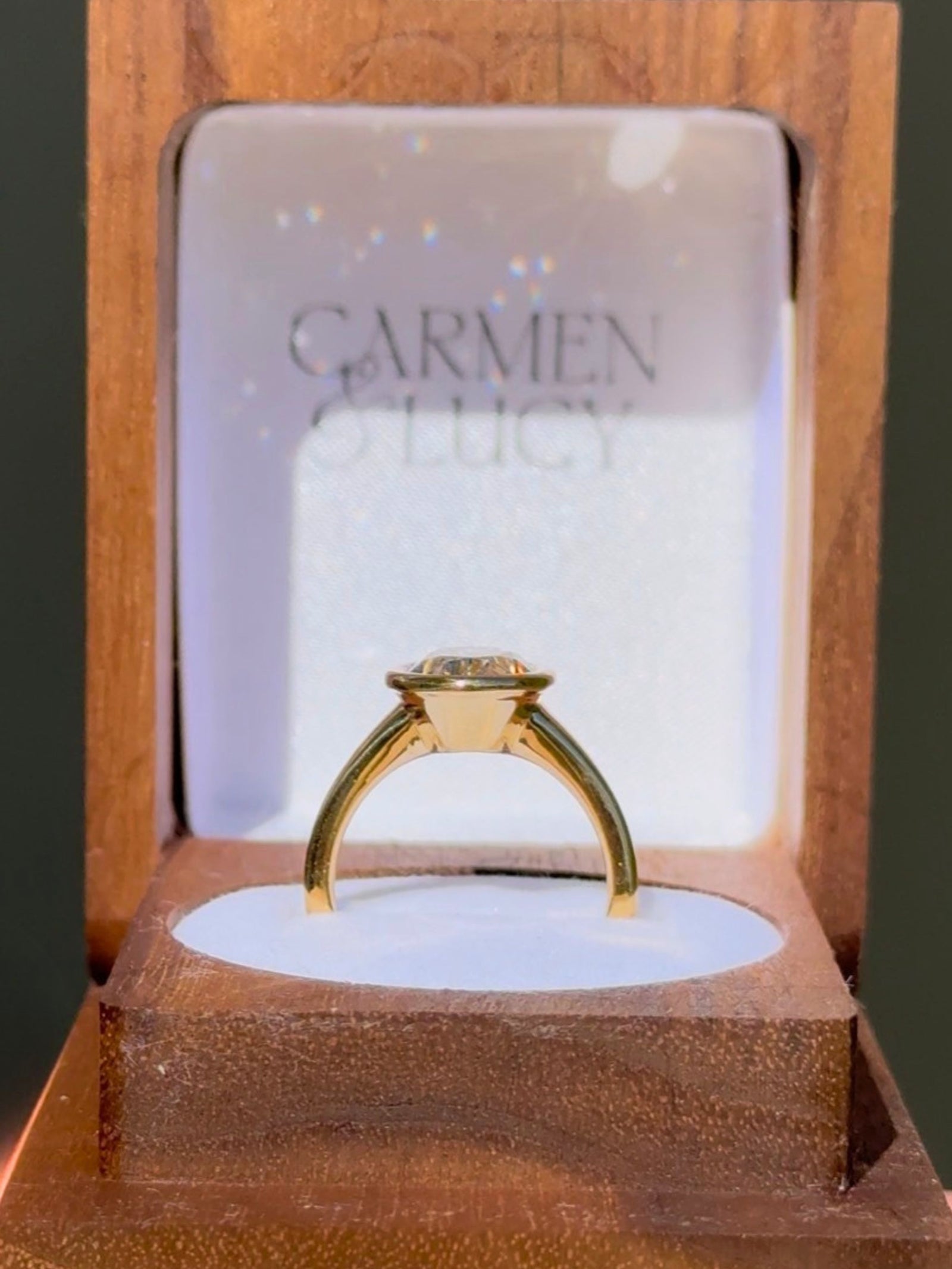 Bezel Set Oval Diamond Signet Solitaire