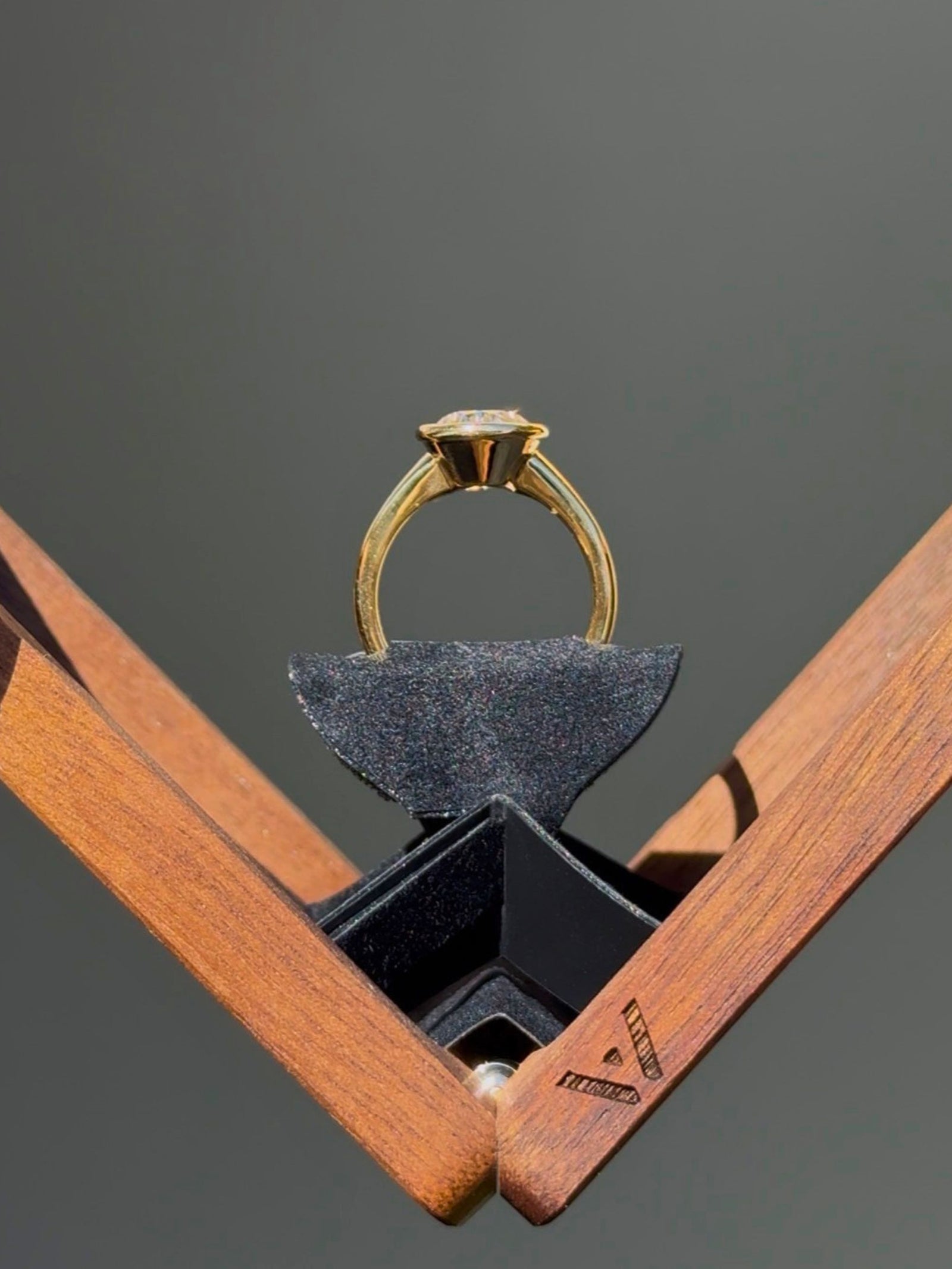 Bezel Set Oval Diamond Signet Solitaire