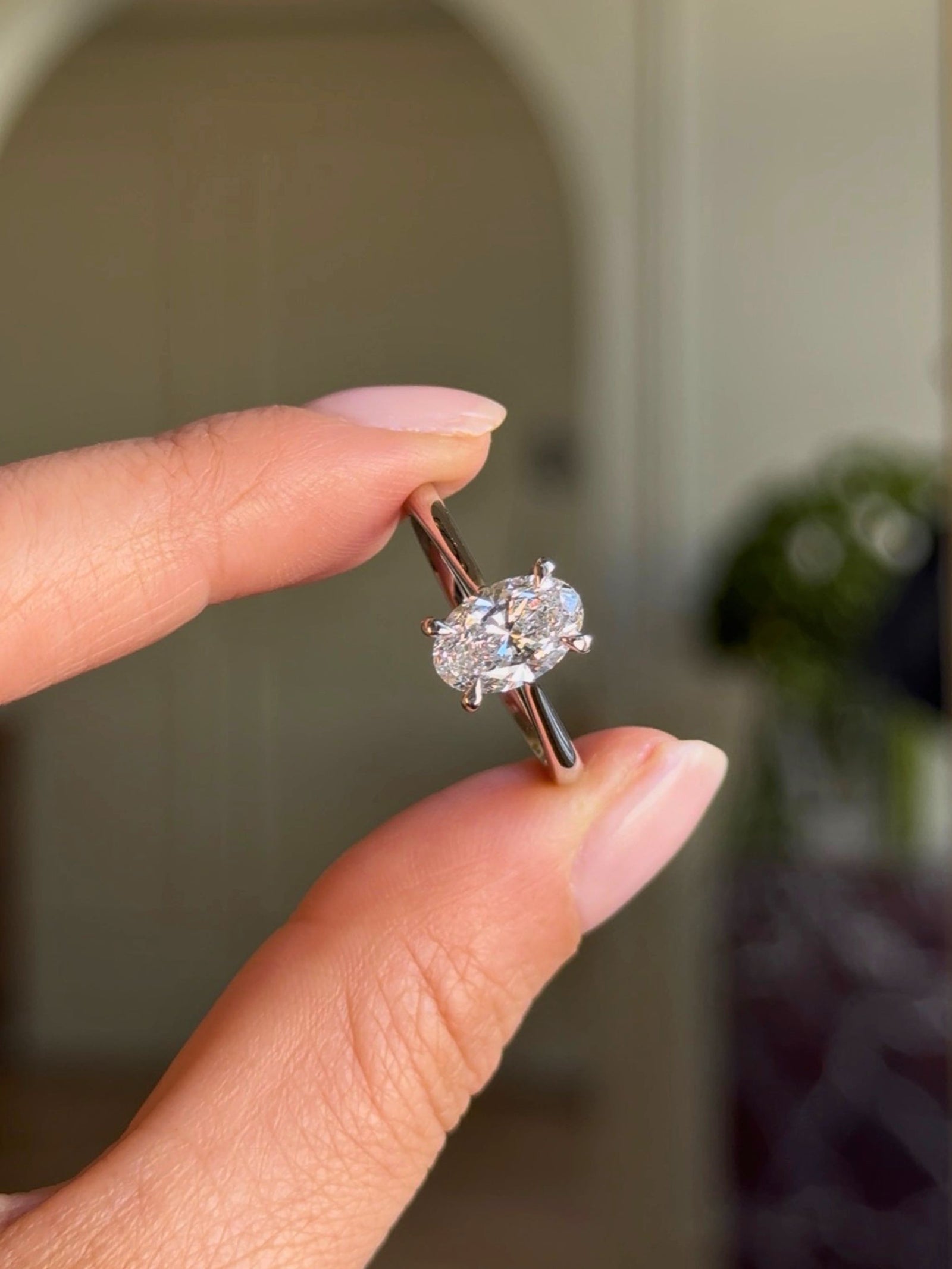 Oval Diamond Solitaire