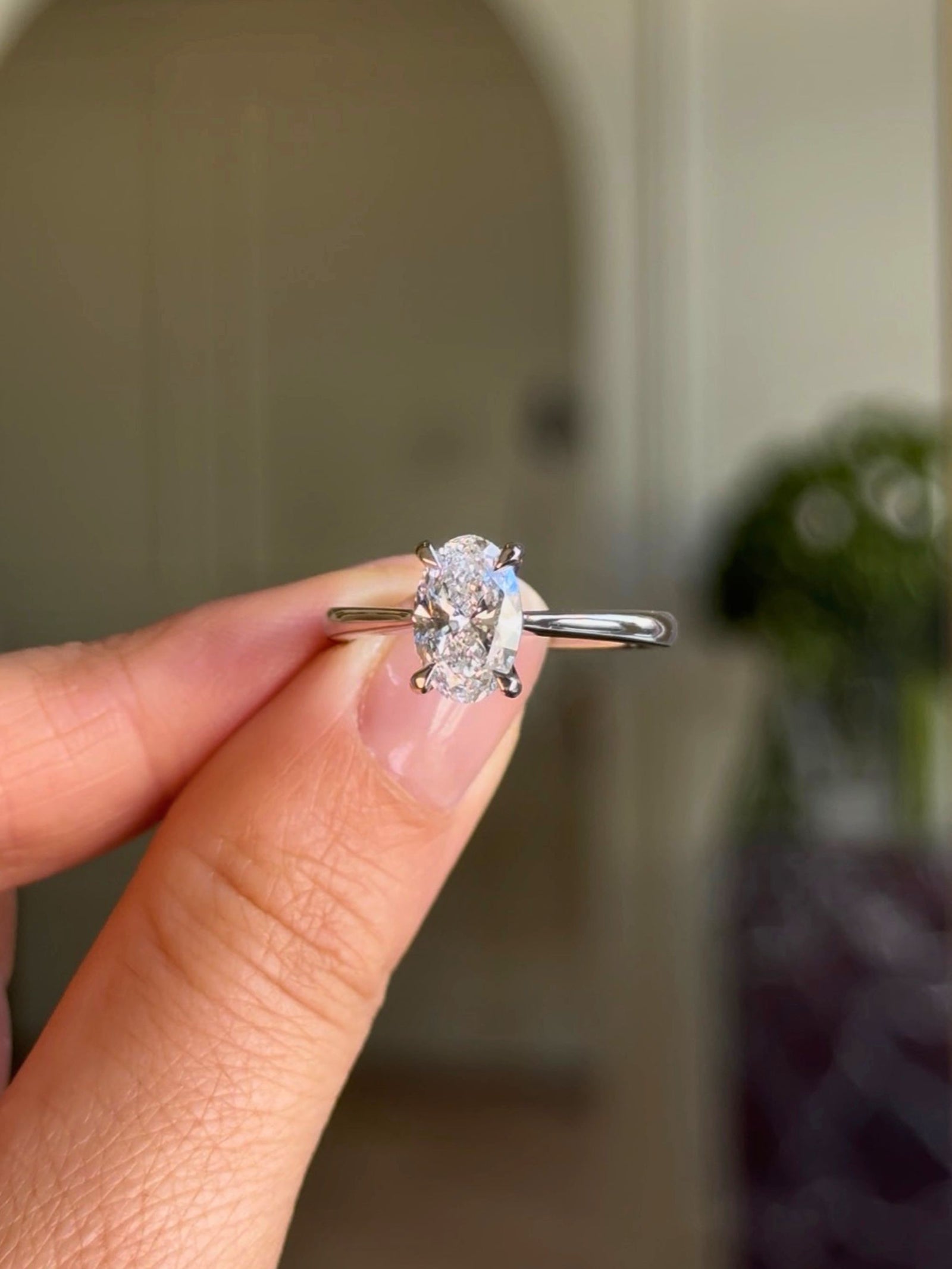 Oval Diamond Solitaire
