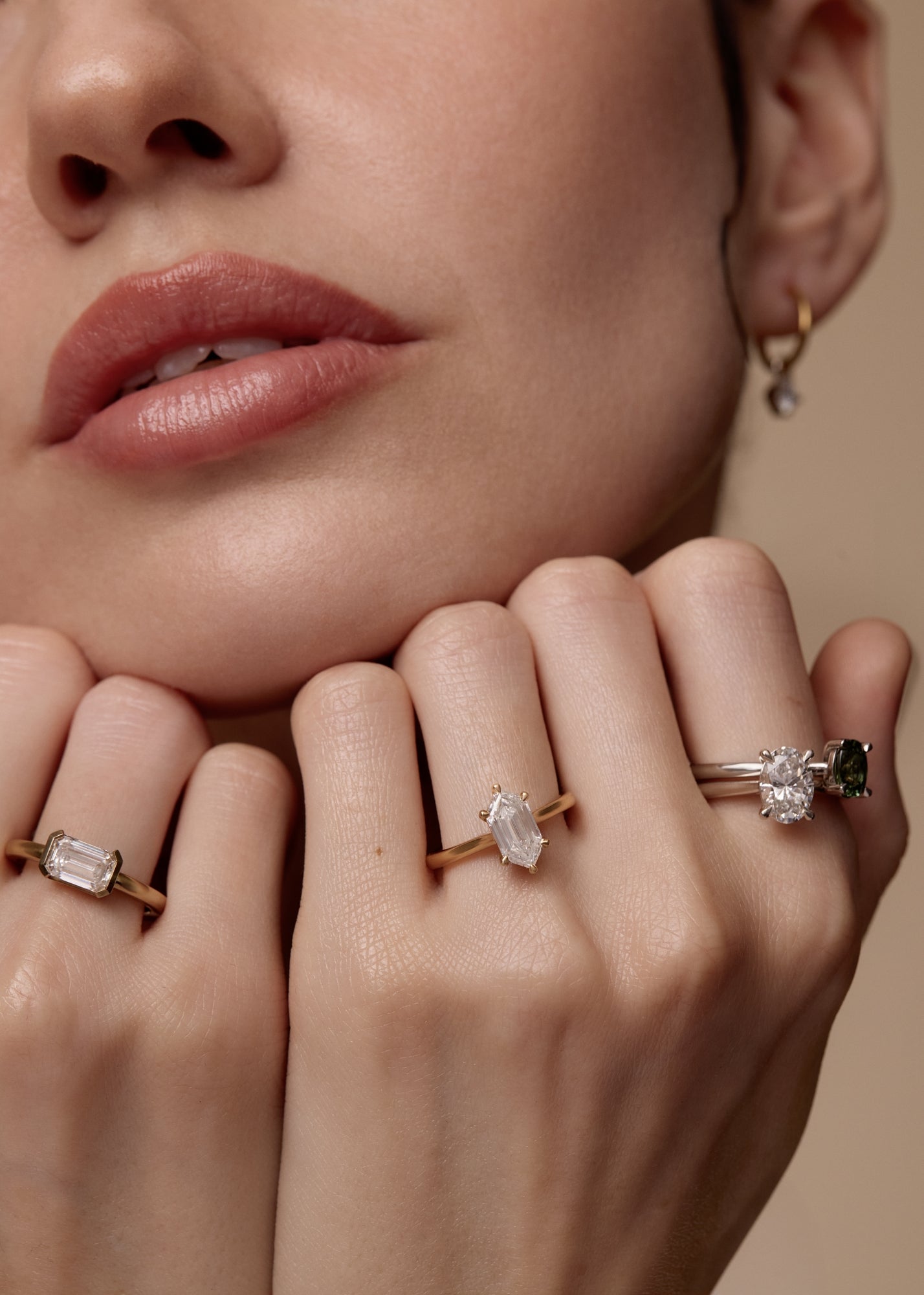 Maya Hexagon Diamond Solitaire Ring