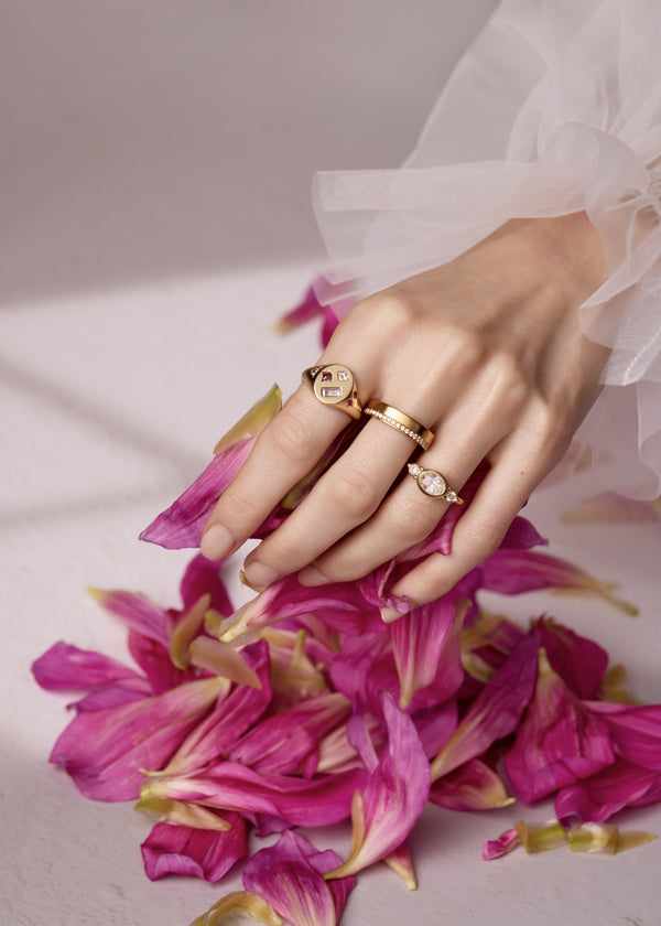 Olivia Three Stone Ring hover