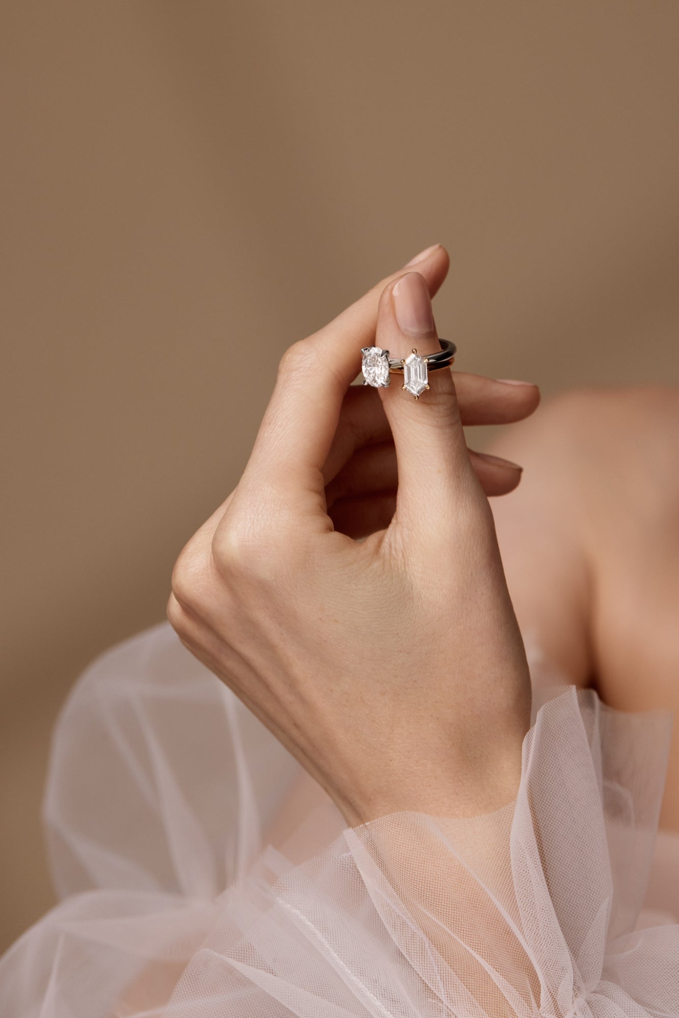 Maya Hexagon Diamond Solitaire Ring