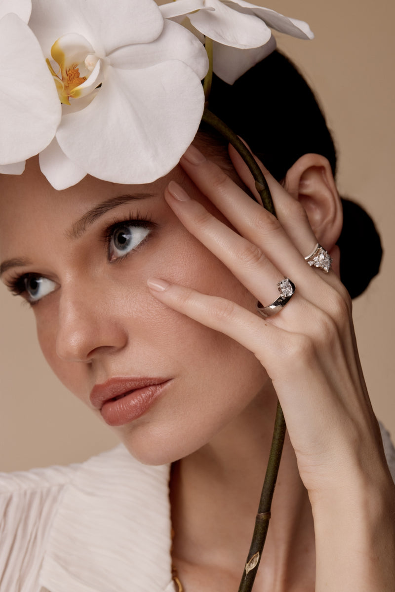 Bronte Tilted Oval Engagement Ring