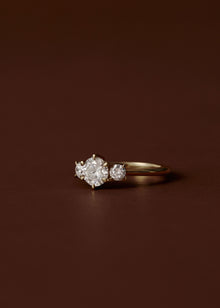 Clara Round Diamond Three Stone Engagement Ring