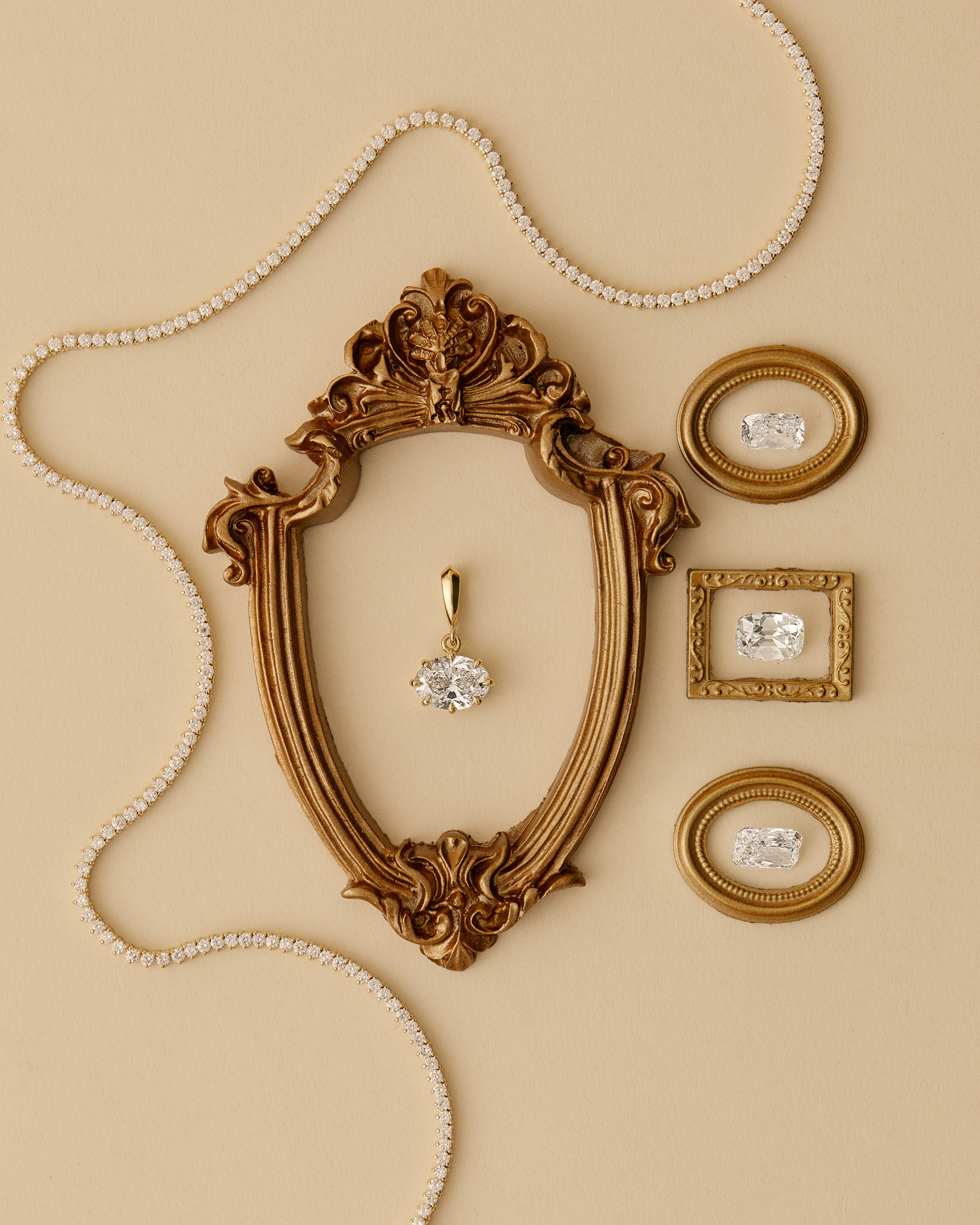 oval diamond pendant yellow gold