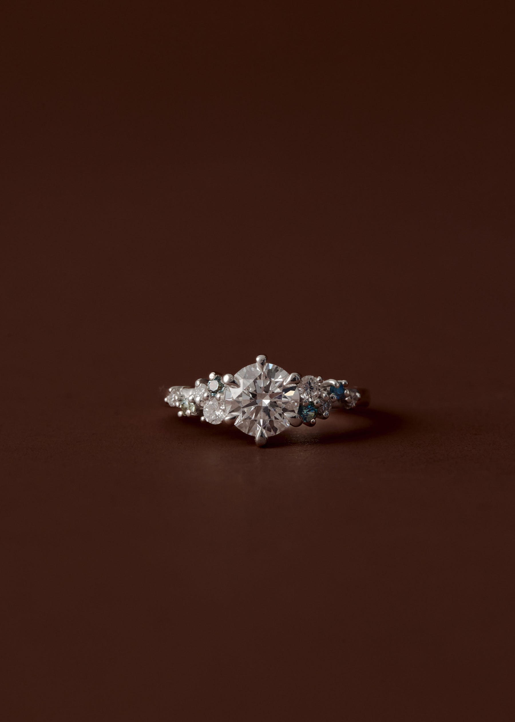 Elara Asymmetrical Cluster Engagement Ring