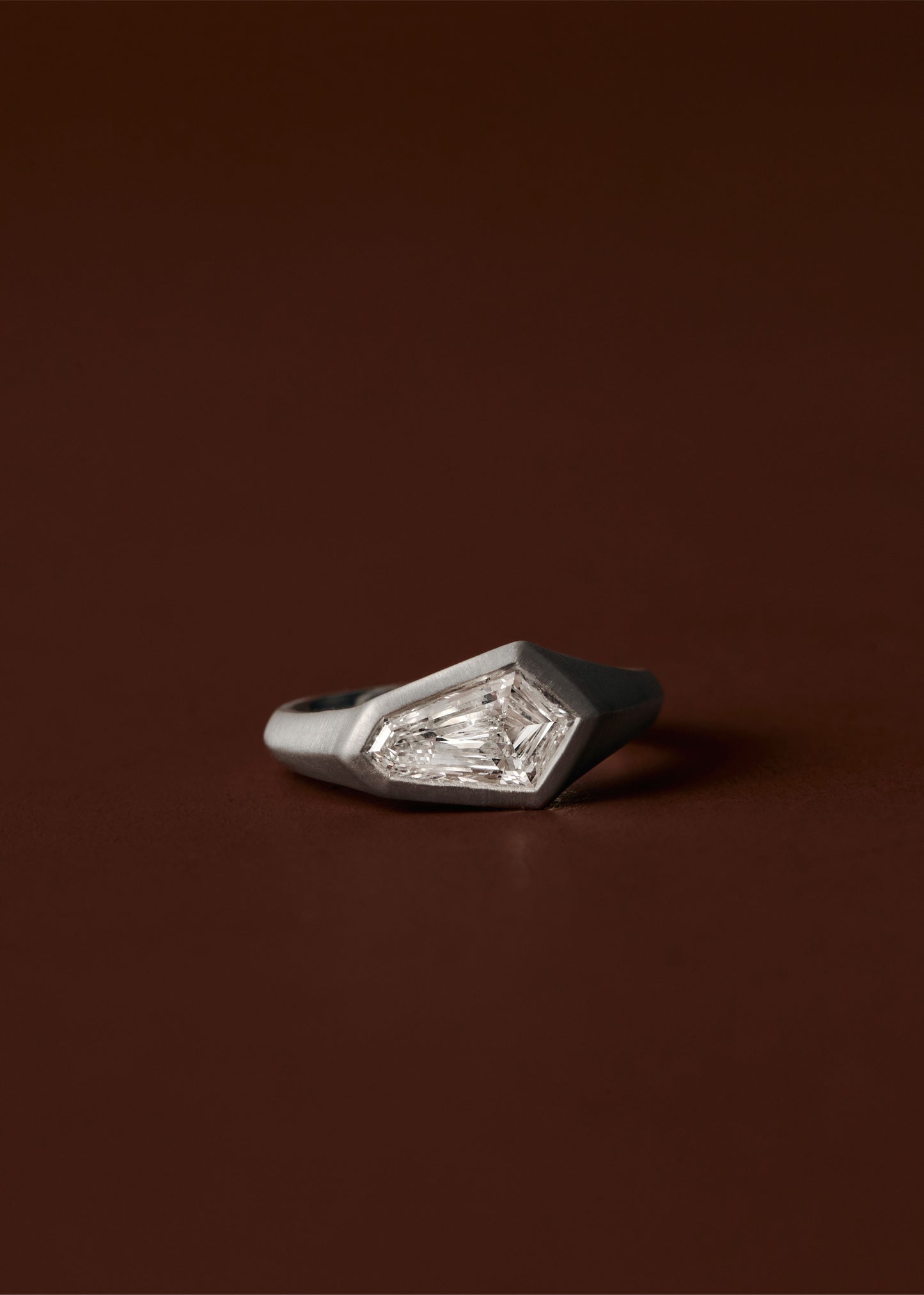 Ezra Shield Diamond Signet Ring