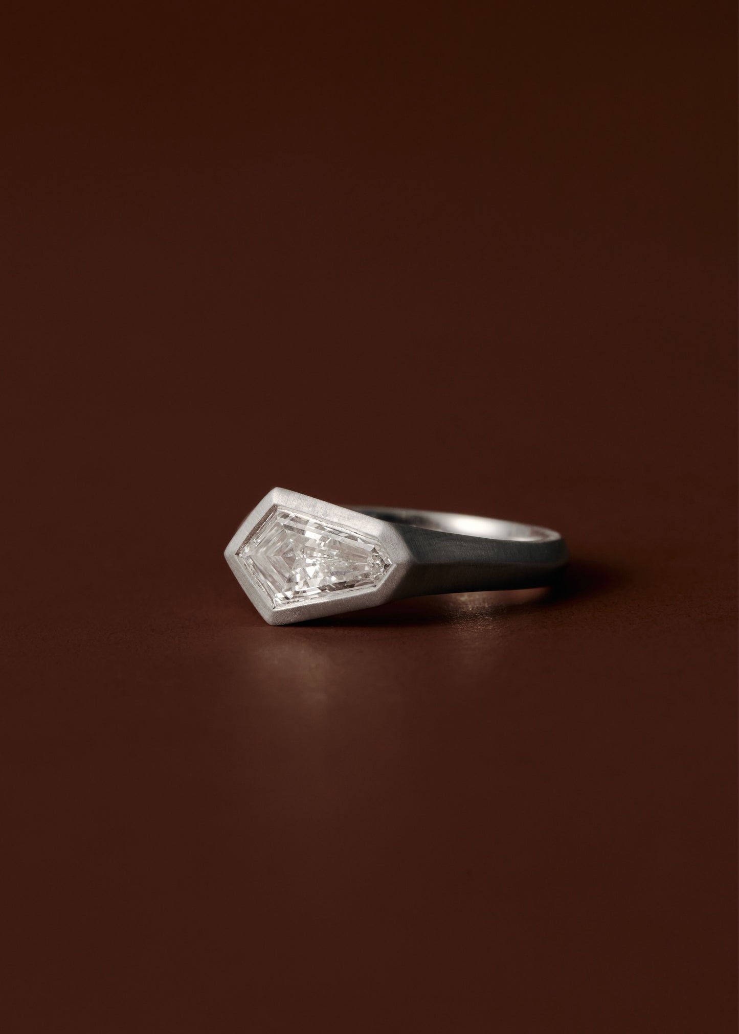 Ezra Shield Diamond Signet Ring