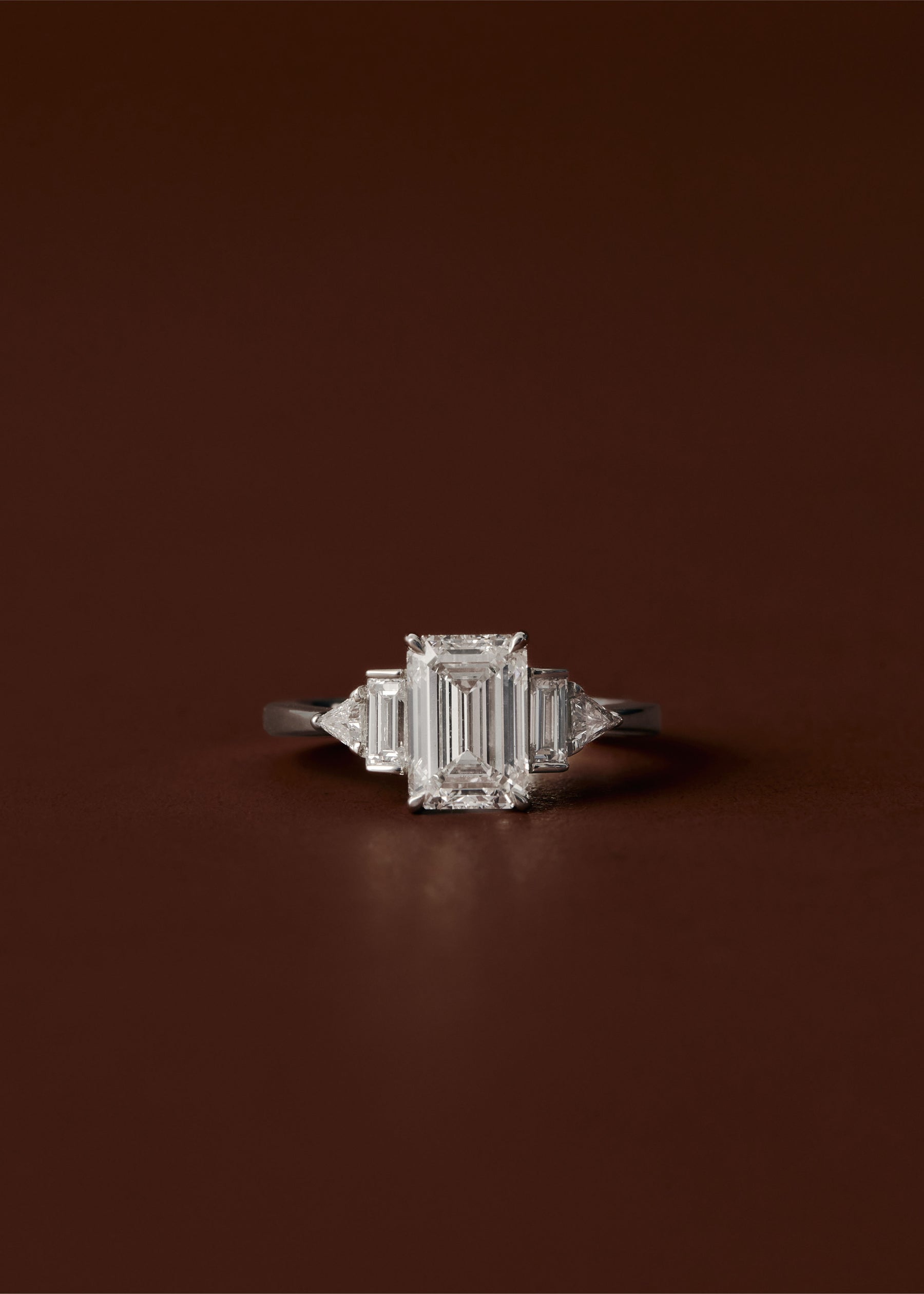 Ingrid Emerald Cut Five Stone Engagement Ring