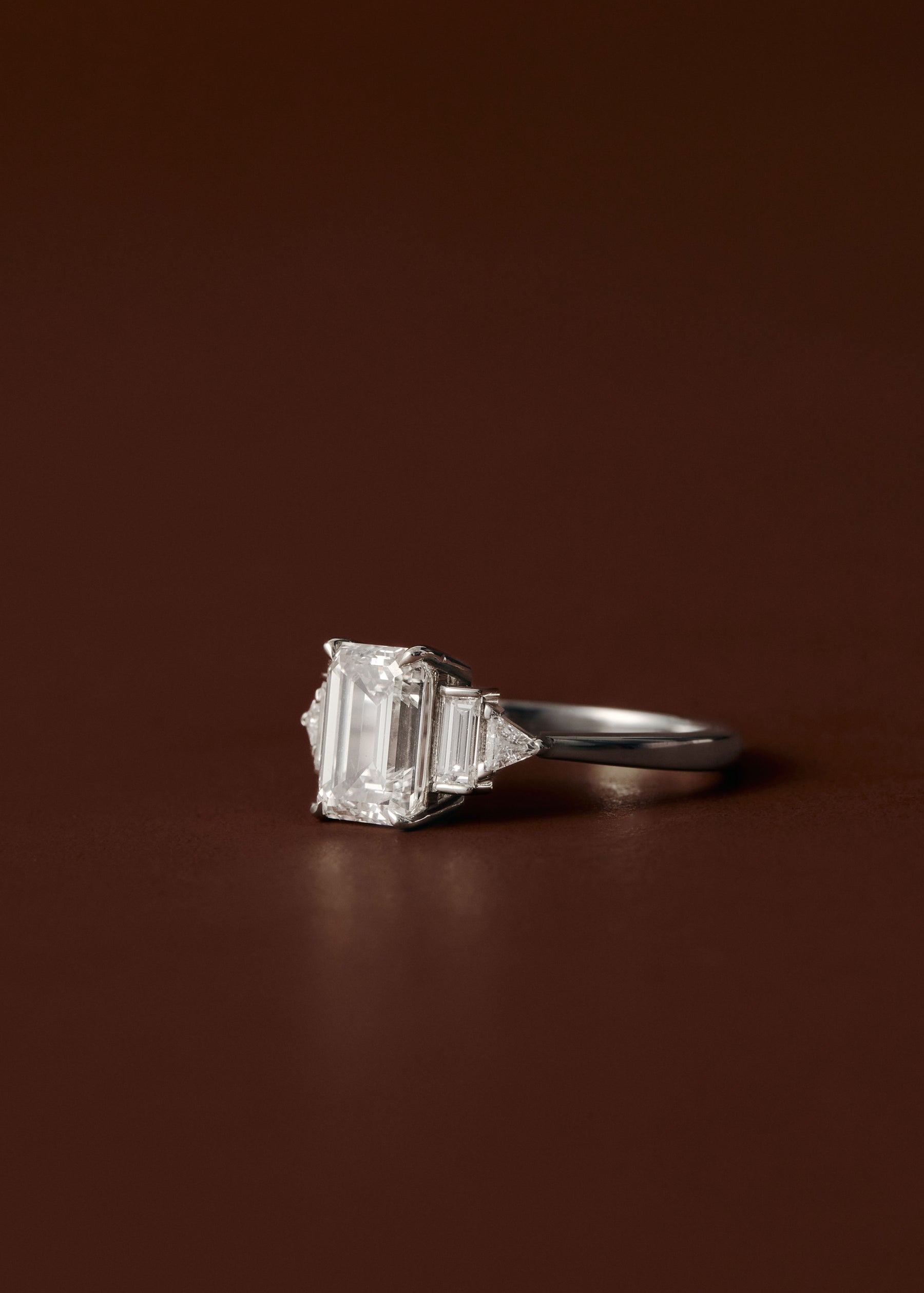 Ingrid Emerald Cut Five Stone Engagement Ring