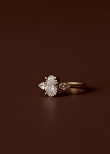 Louise Oval and Pear Three Stone Engagement Ring