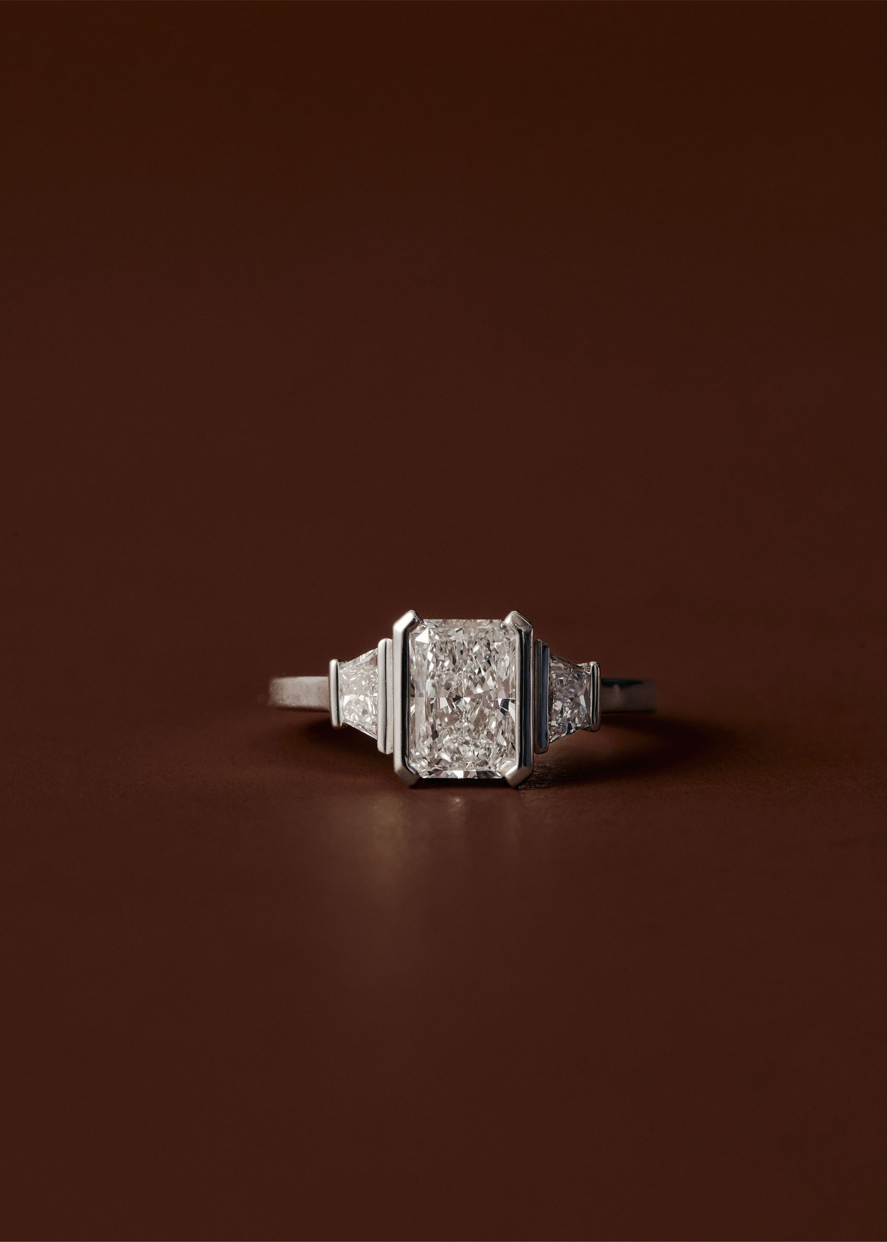 Simone Radiant Three Stone Engagement Ring