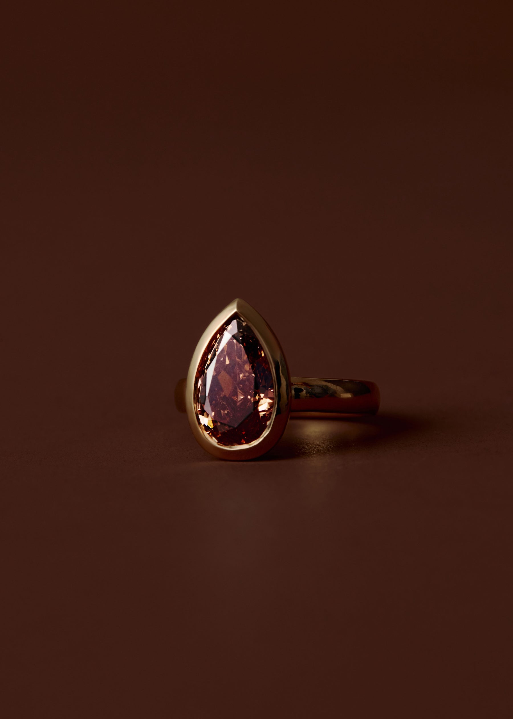 Zara Champagne Pear Diamond Engagement Ring