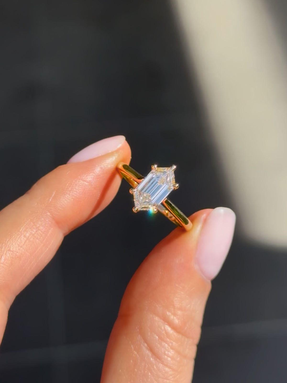 Hexagon Diamond Solitaire Engagement Rings