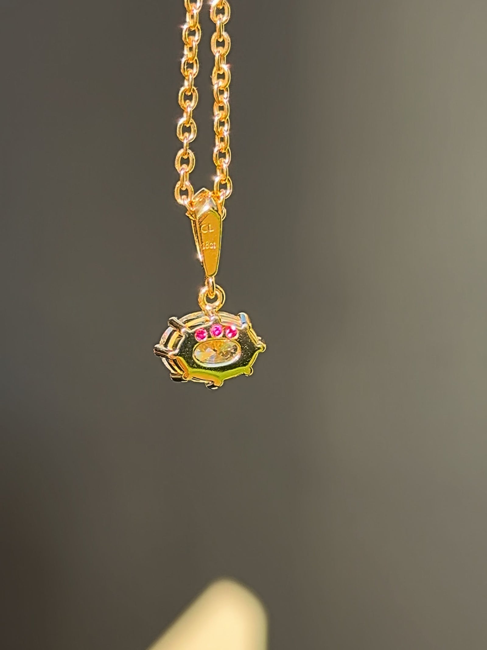 Oval Diamond Pendant - East to West Orientation