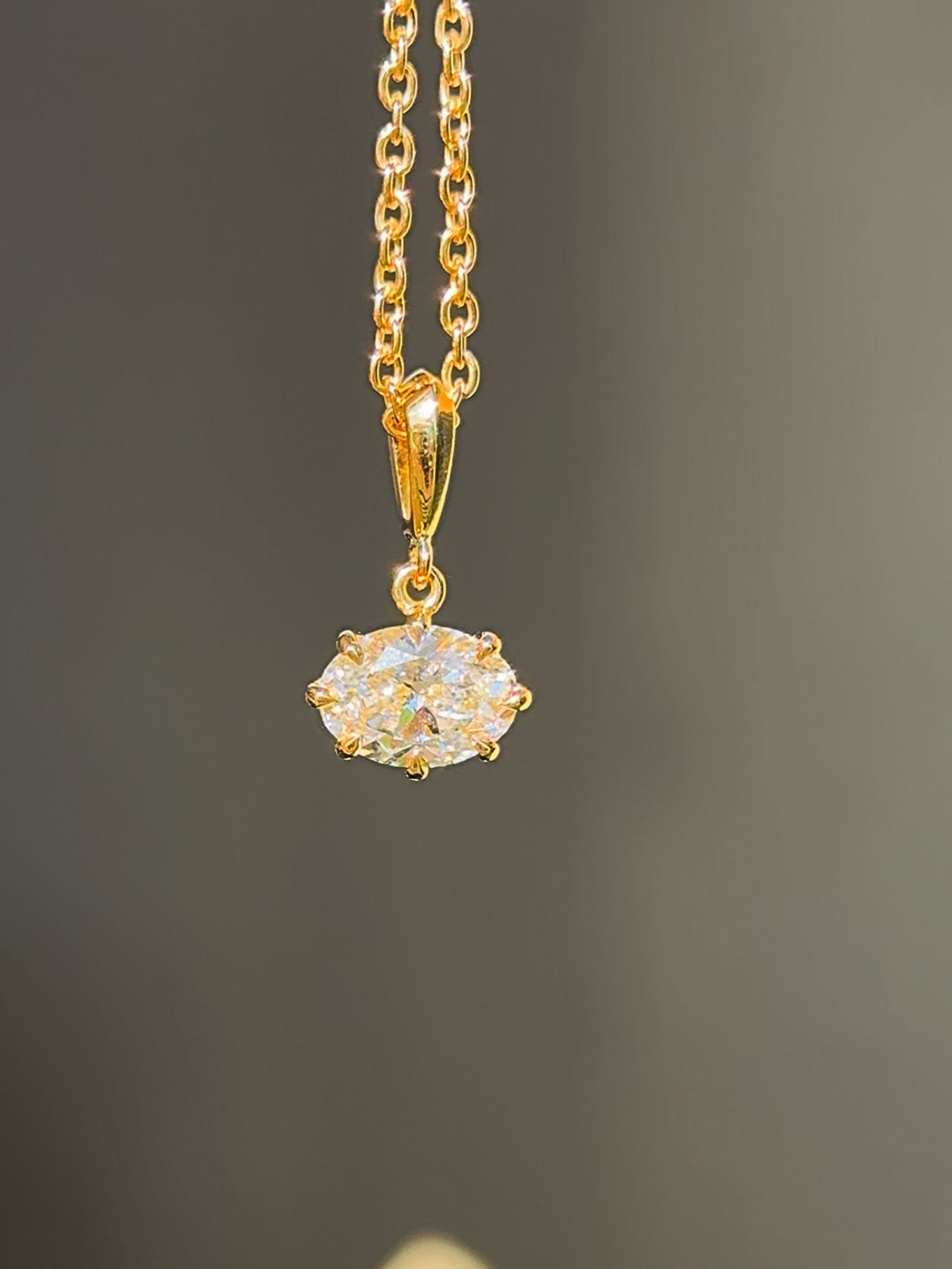 Oval Diamond Pendant - East to West Orientation