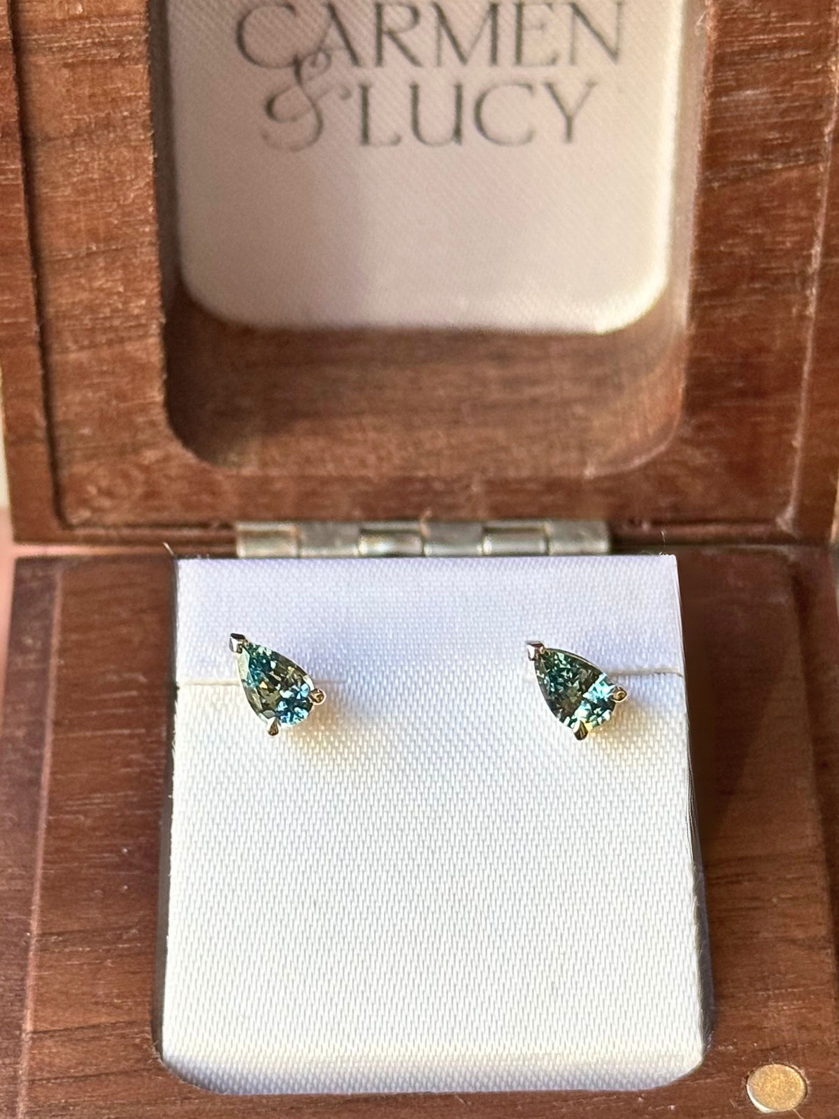 Pear Sapphire Stud Earrings